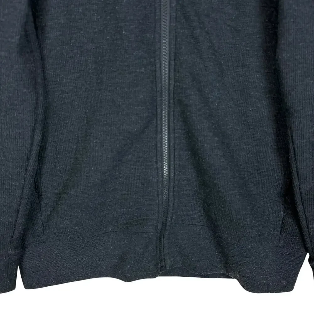 Banana Republic Track Jacket Mens Medium‎ Gray Navy Full Zip Knitted Mock Neck